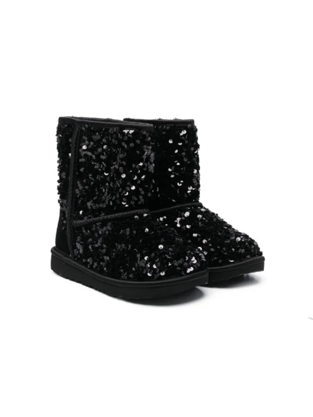 UGG Kids Girls Classic Short Chunky Sequin Boots in Black girly diva sparkly